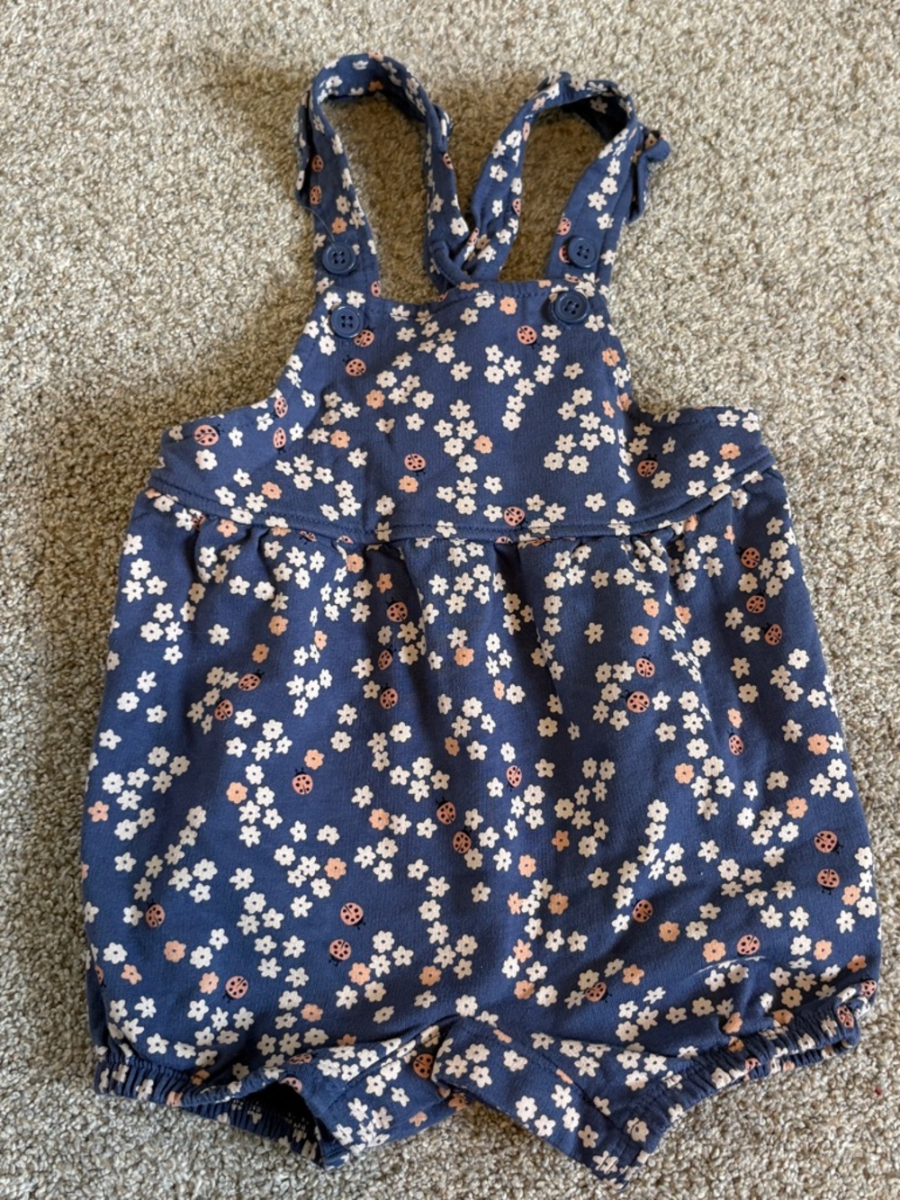 PEKKLE Baby Romper short overalls 18m flowers lady bugs